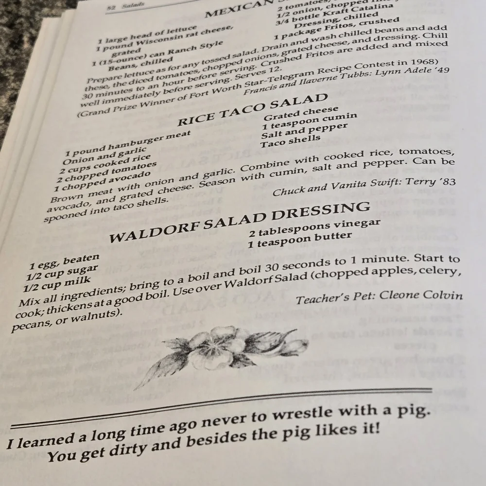 A+ in Cooking Spiral-Bound Recipe Book from a School Fundraiser USA